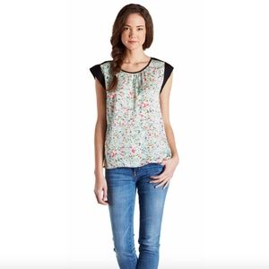 Joie- Jaylene Floral Cap Sleeve Silk Top M